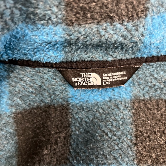 North Face Pullover Men’s Large Blue Black Plaid Fleece 1/2 Zip Gordon Lyons - Picture 6 of 11